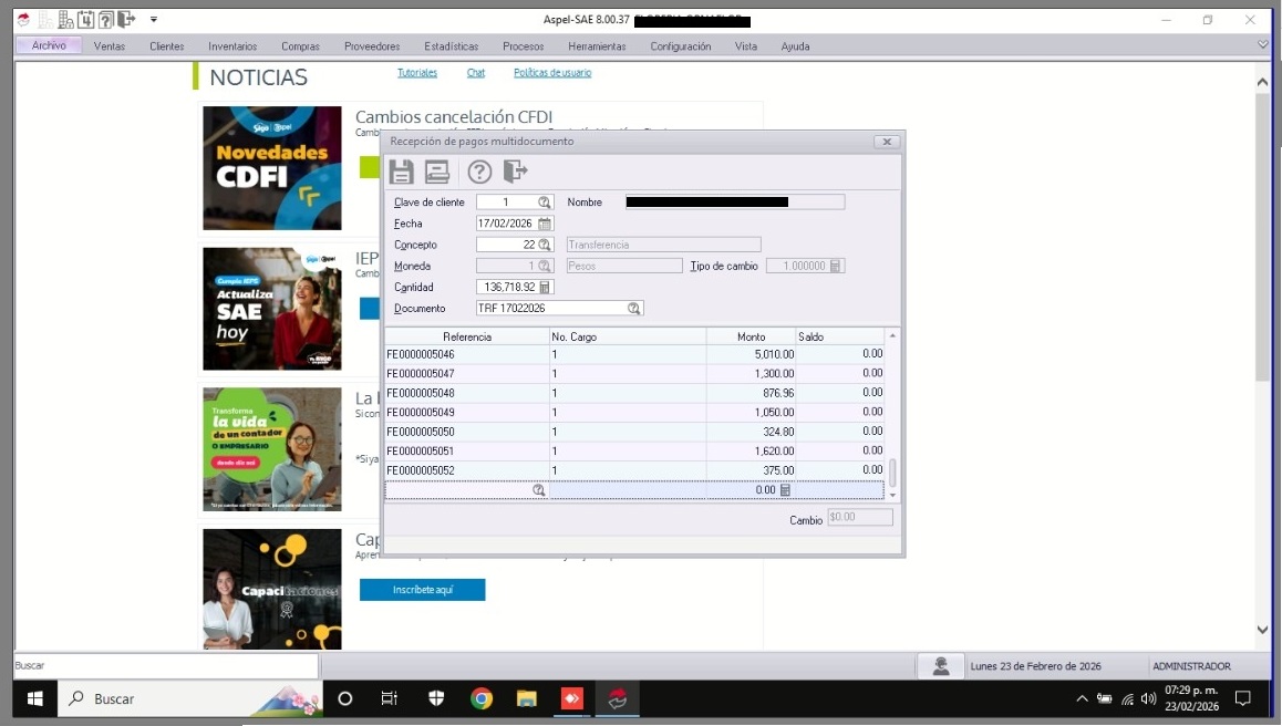 Datos generales del pago